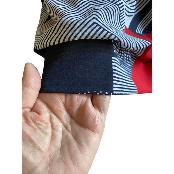 Alfini women’s built-in tank butterfly black and red sleeve top size P/S  - Picture 4 of 5